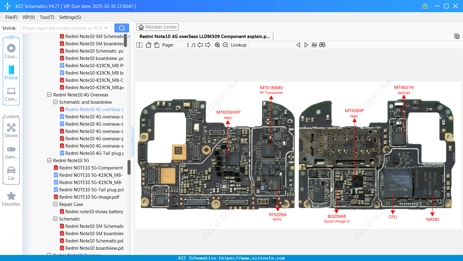 Xiaomi Redmi Note10 4G OverSeas LLDM309 Component Explain